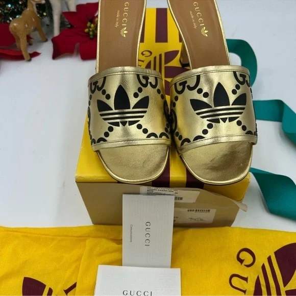 Women’s Gucci X Adidas slide sandal size 39 made in Italy - Picture 3 of 9